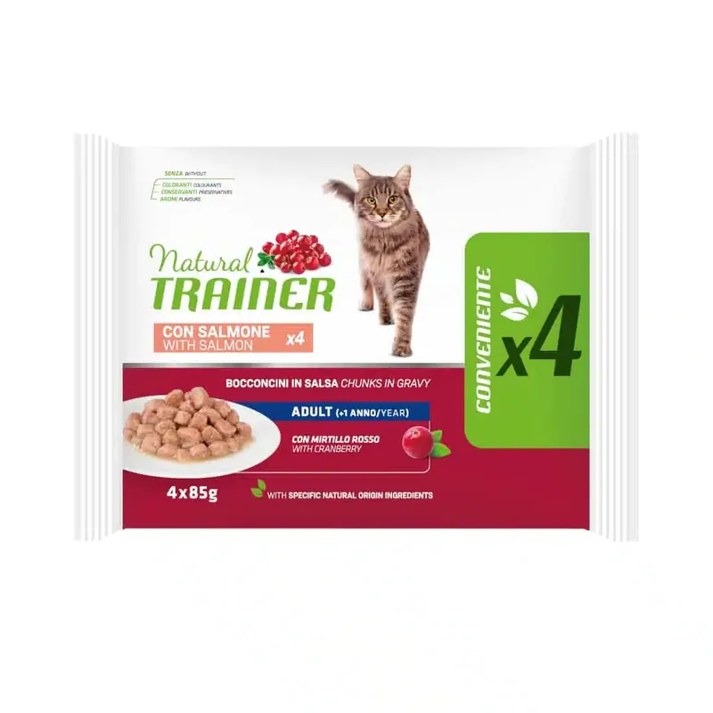 Natural Trainer Adult – 4 x 85 g med lax - Slutrea