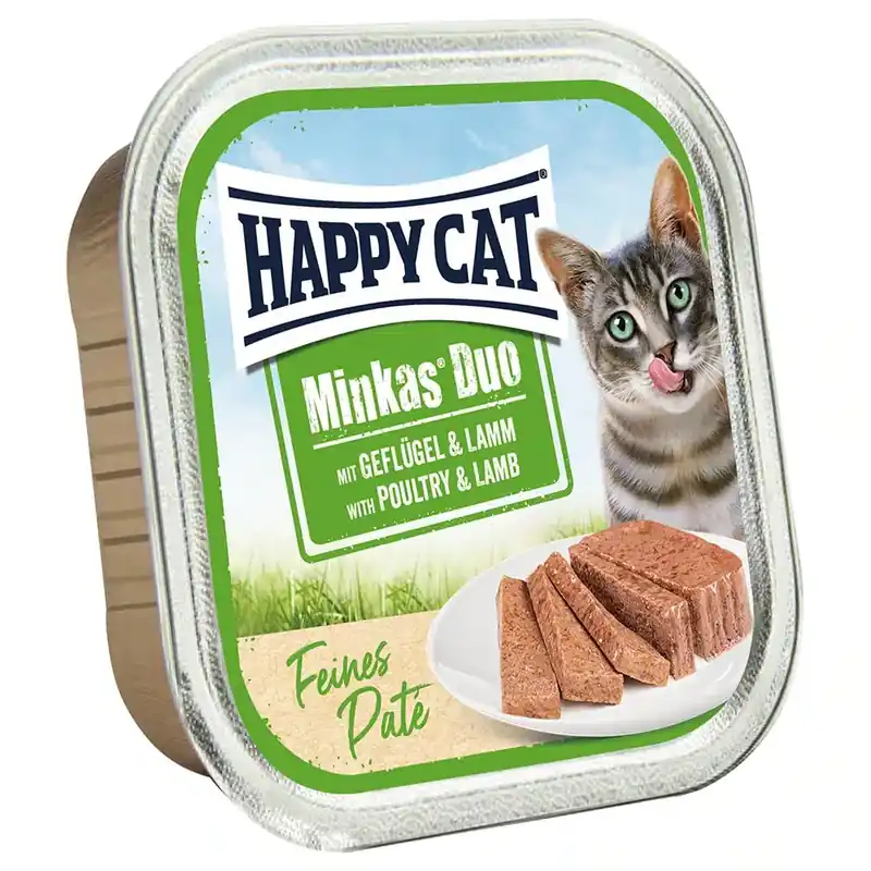 Happy Cat Minkas Duo Fin Paté – Fjäderfä & lamm 16 x 100 g - Rekommenderas