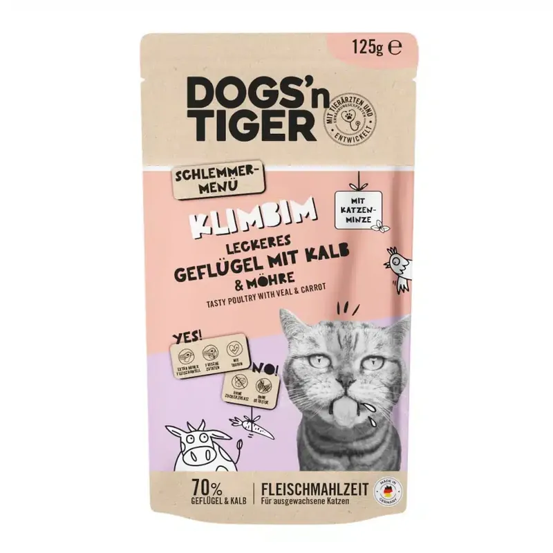 Rea - Dogs’n Tiger Cat 12 x 125 g – Fjäderfä & kalvkött