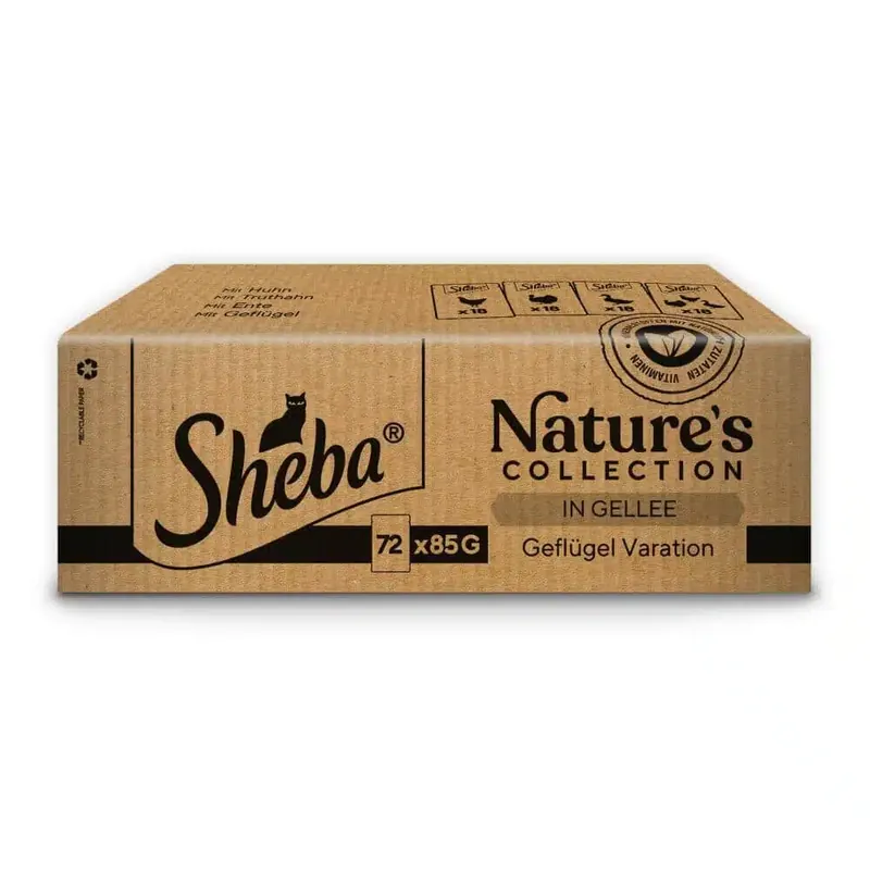 Sheba Nature’s Collection 72 x 85 g – Variation av fjäderfä i gelé | Handla nu