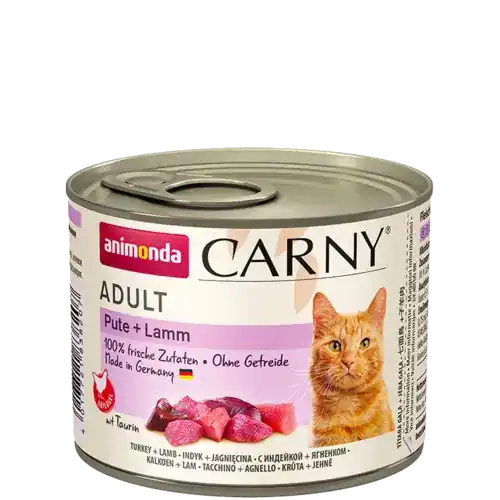 Animonda Carny Adult Kalkon + Lamm 6 x 200 g våtfoder för katter - Premiumkvalitet