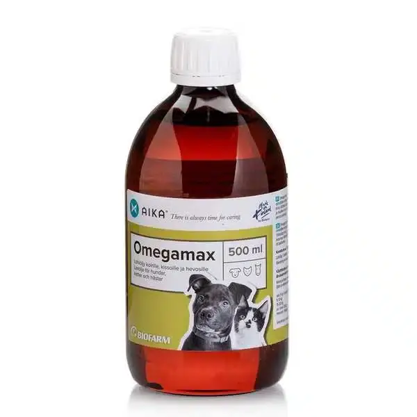 Bara denna vecka | AIKA Omegamax laxolja för hund, katt och häst 500 ml