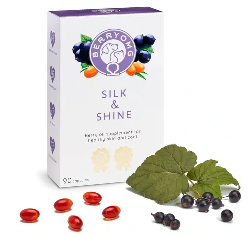 Extra rabatt | BERRYOMG Silk & Shine för Hundar och Katter 90 Kapslar