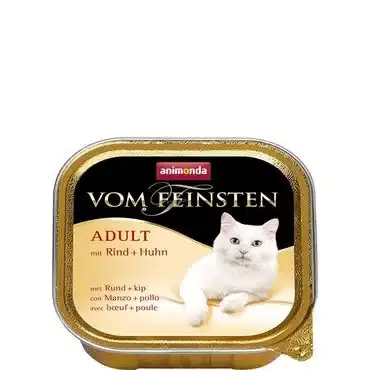 Animonda Vom Feinsten Adult Nötkött + Kyckling 100 g våtfoder för katter - Expressleverans