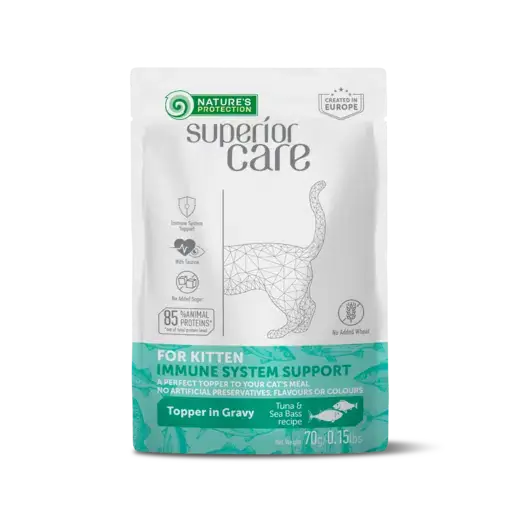 Nature’s Protection Superior Care Kitten Immune System Tonfisk & Havsaborre toppning för katter 70 g | Bara denna vecka