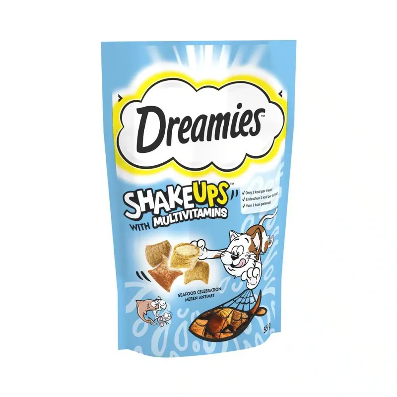 Kanonpris | Dreamies Shake-Ups Multivitamin Seafood – 55 g