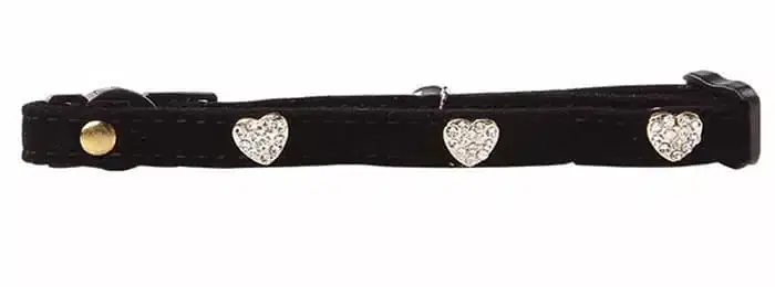 Katthalsband Diamond hearts black - Mycket populär