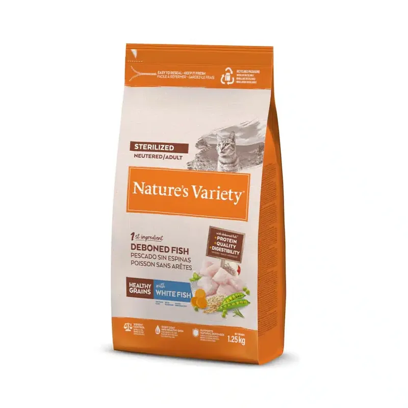 Köp direkt | Nature’s Variety Healthy Grains Sterilized White Fish – 1,25 kg