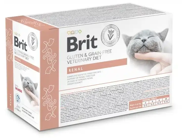 Brit Pouch Renal with Salmon Pouch Kattmat 12 x 85 g | Kundfavorit