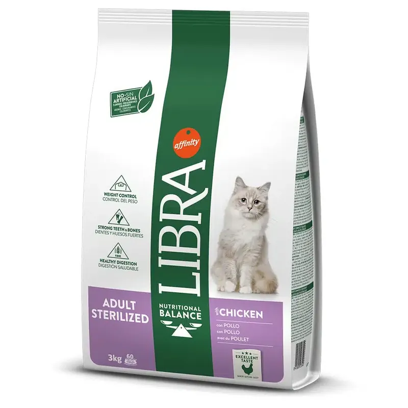 Endast idag - Libra Cat Adult Sterilized med kyckling – 3 kg