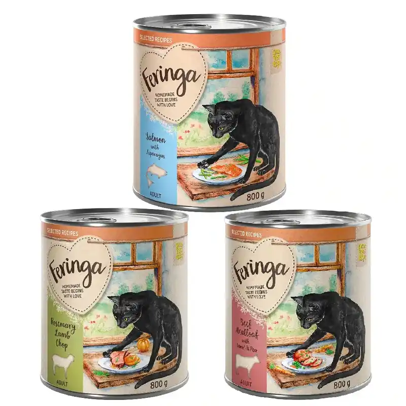 Tidsbegränsat erbjudande | Feringa Selected Recipes 6 x 800 g – Mixpack (lamm, nötkött, lax)