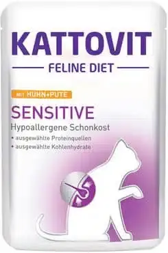 Mycket populär | Kattovit Sensitive Kyckling & Kalkon för katter 24 x 85 g