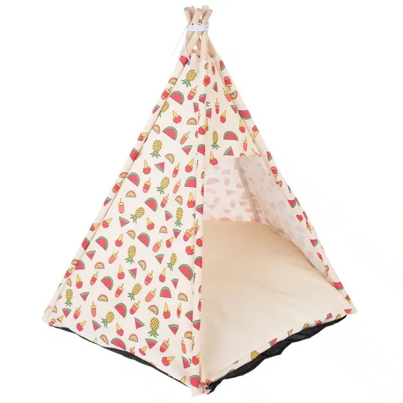 Bra pris just nu | TIAKI Tropical Tipi husdjursgrotta – ca Ø 65 x H 75 cm