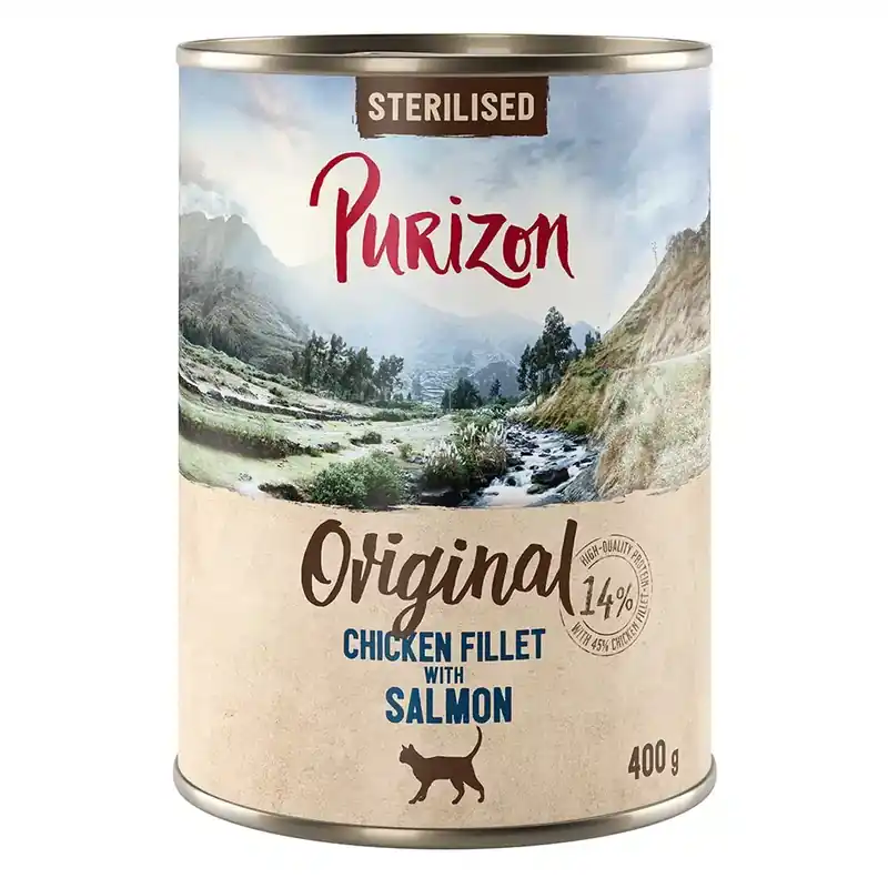 Purizon Adult Sterilised 6 x 400 g – Grain Free – Kycklingfilé med lax - Mycket uppskattad