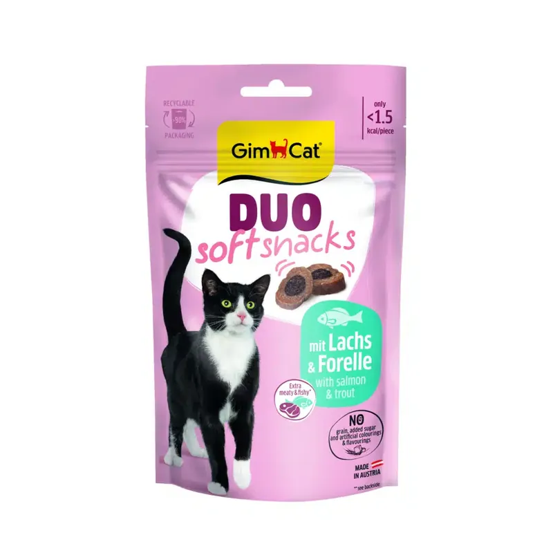 Nyhet | GimCat Duo Soft Snacks 50 g – Lax & öring