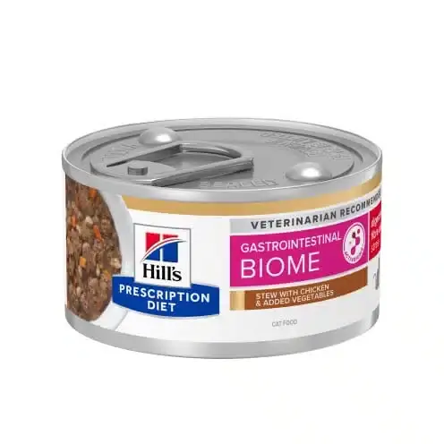 Toppkvalitet - Hill’s Prescription Diet Gastrointestinal Biome Stress Stew för katter med kyckling & tillsatta grönsaker – 24 st x 82 g