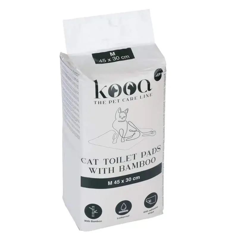 kooa träningsmatta med bambu för katter – Medium L 45 x B 30 cm, 40 st - Deal