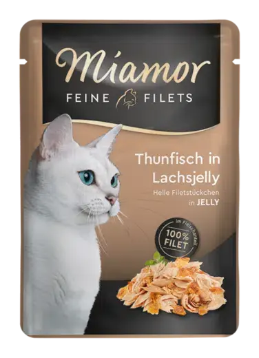 Miamor Feine Filets i Laxgelé Tonfisk 24 x 100 g för katter | Rabatter