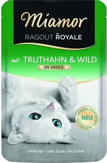Mycket efterfrågad - Miamor Ragout Royale i Sås Kalkon & Vilt 22 x 100 g för katter