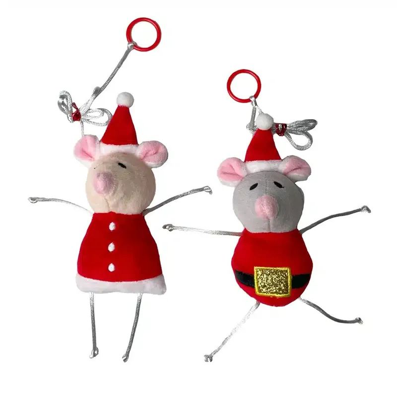 Kattleksak Mr & Mrs Santa Mouse Door Hanger 2pc Cat Toys - Populär