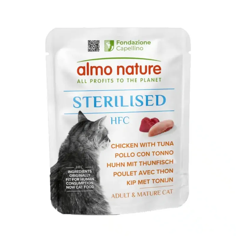 Nyhet - Almo Nature HFC Sterilised – Kyckling med tonfisk – 6 x 50 g