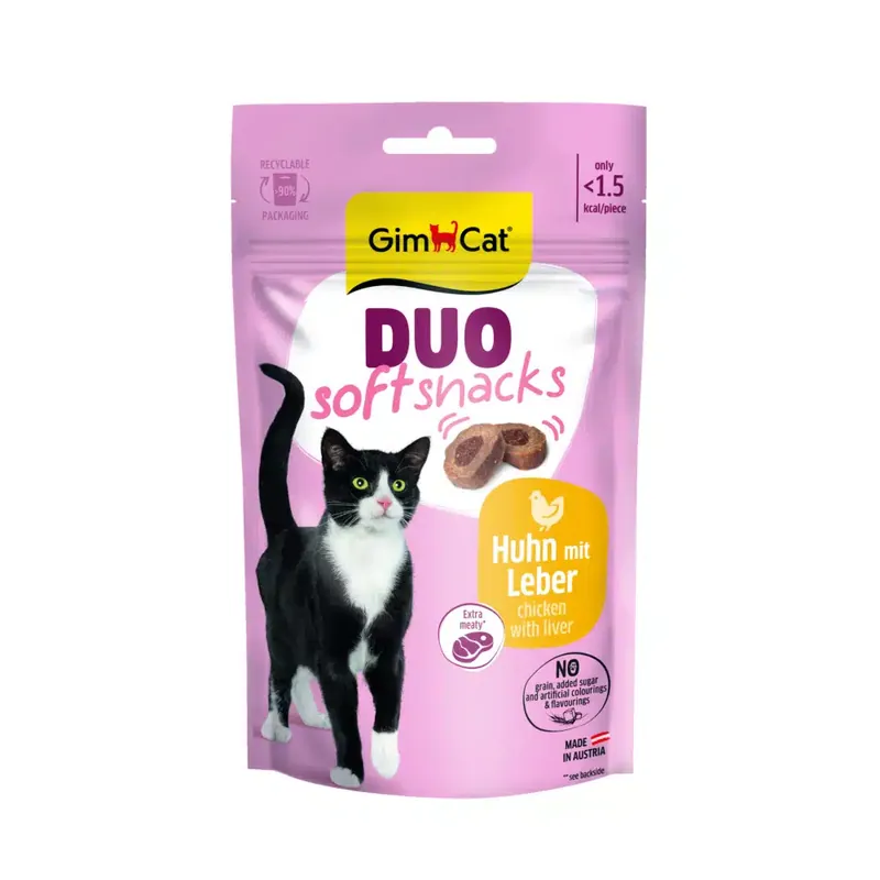 GimCat Duo Soft Snacks 50 g – Kyckling & lever | Ny produkt