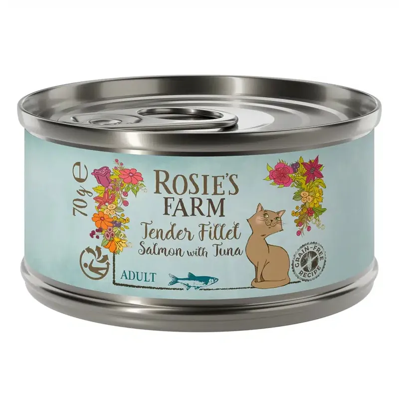 Rosie’s Farm Tender Filet 12 x 70 g – Lax med tonfisk - Bästsäljare