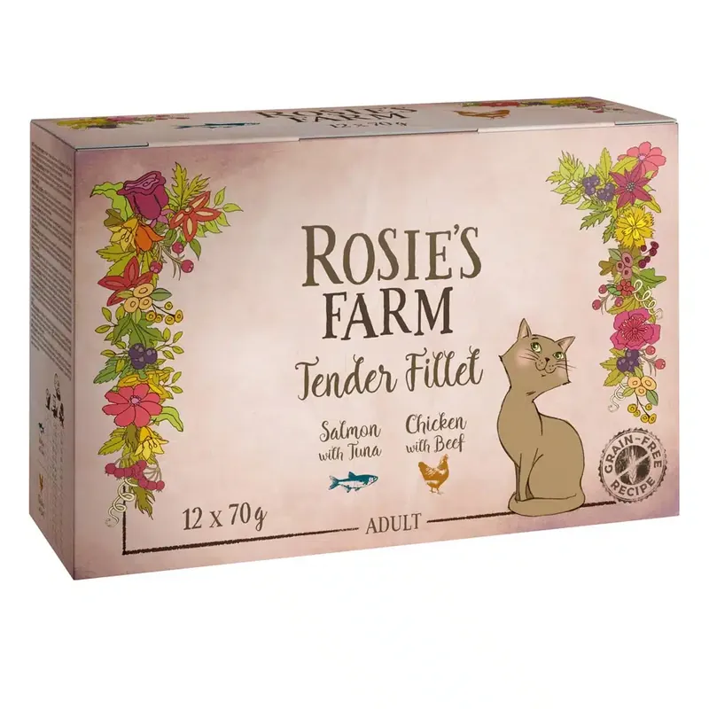 Klar att skickas | Rosie’s Farm Tender Filet 12 x 70 g – Mixpack (2 sorter)