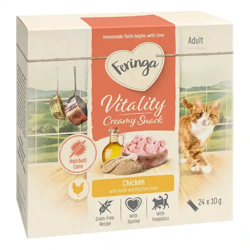 Topprodukt - Feringa Vitality Creamy Snacks – Kyckling (24 x 10 g)