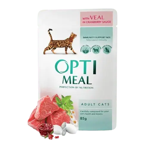 Försäljningssuccé | Adult & Senior Veal & Cranberry Våtfoder Till Katt 12 x 85 g – Optimeal