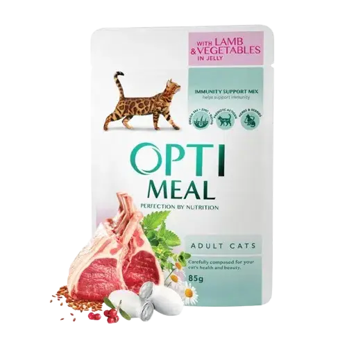 Snabb leverans | Adult & Senior Lamb & Veggies Våtfoder Till Katt 12 x 85 g – Optimeal