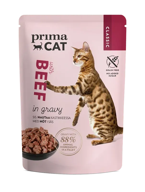 Våtfoder Nötkött i Sås för Katt – 28 x 85 g - Extra bra pris