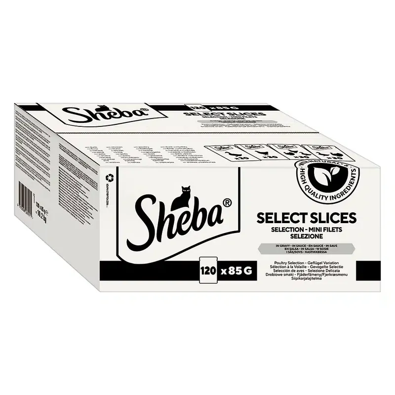 Rea | Sheba multipack i portionspåse för katter 120 x 85 g – Selection in Sauce (fjäderfävariant)