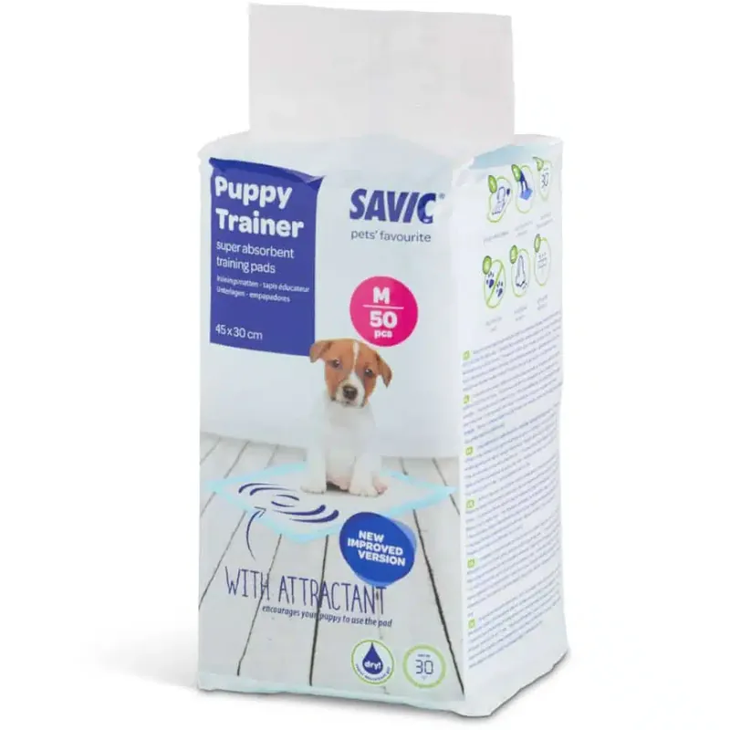 Toppkvalitet | Savic Junior katt- och hundtoalett – 56 cm – Savic Puppy Trainer Pads Medium, 50 st