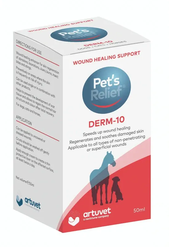 Begränsat lager - Pet’s relief Derm-10 sårkräm – 50 ml