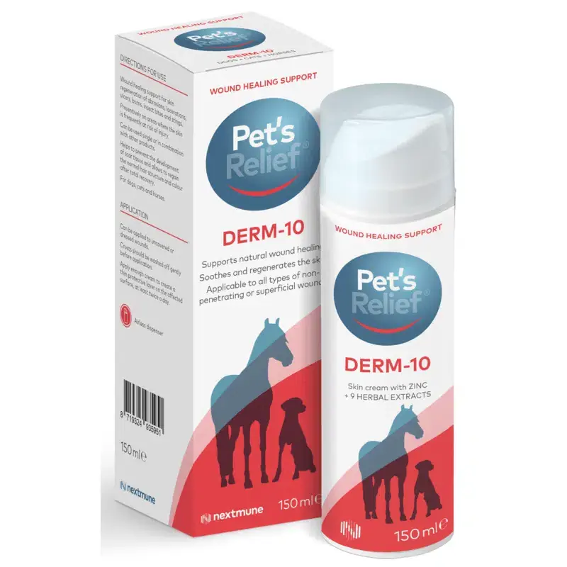 Favorit | Pet’s Relief Derm-10 Sårläkningskräm för Hund, Katt & Häst 150 ml