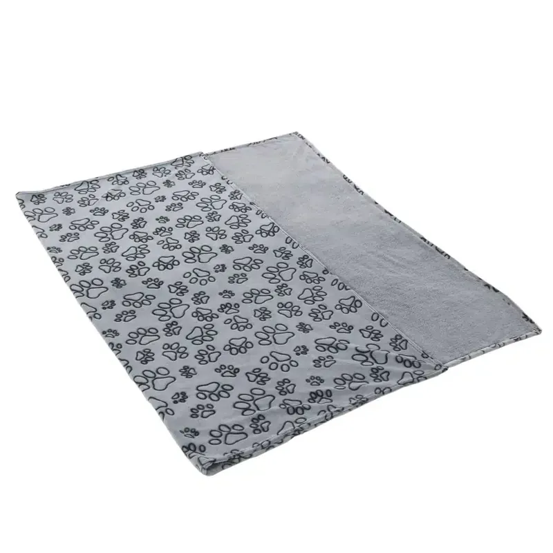 Extra bra pris - Smartpet Pawzzz mikrofiberfilt – ljusgrå/svart L 200 x B 150 cm