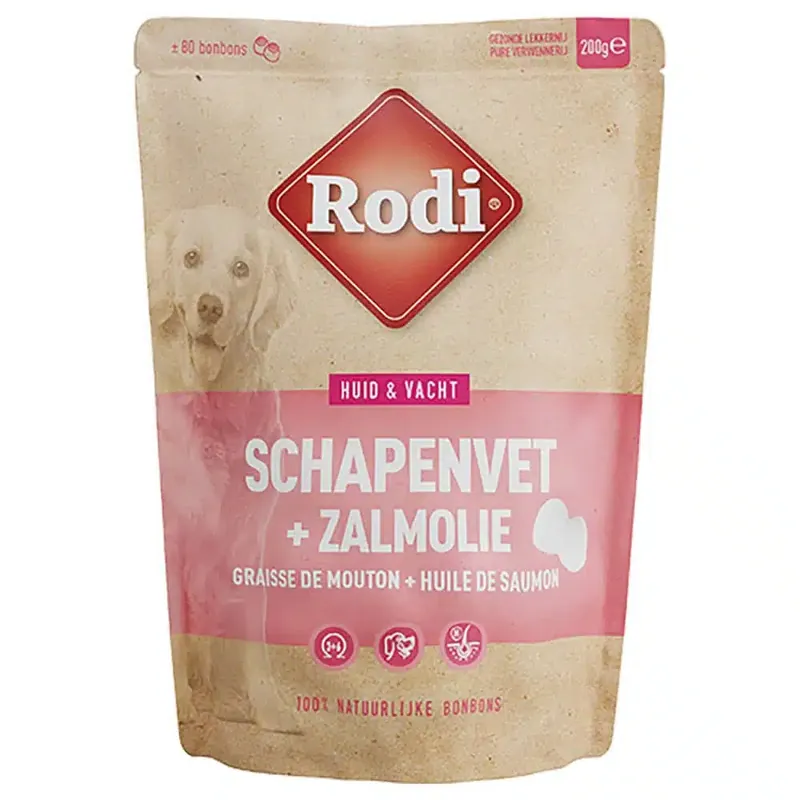 Rodi Sheep Fat Bonbons med fårfett & lax för hundar och katter – 200 g - Tryggt köp