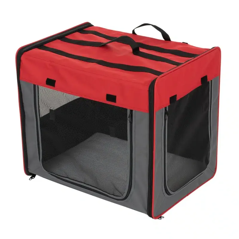 Gratis retur - Transportkoja First Class Basic Stl. M B 46 x T 61 x H 53,5 cm, röd/grå