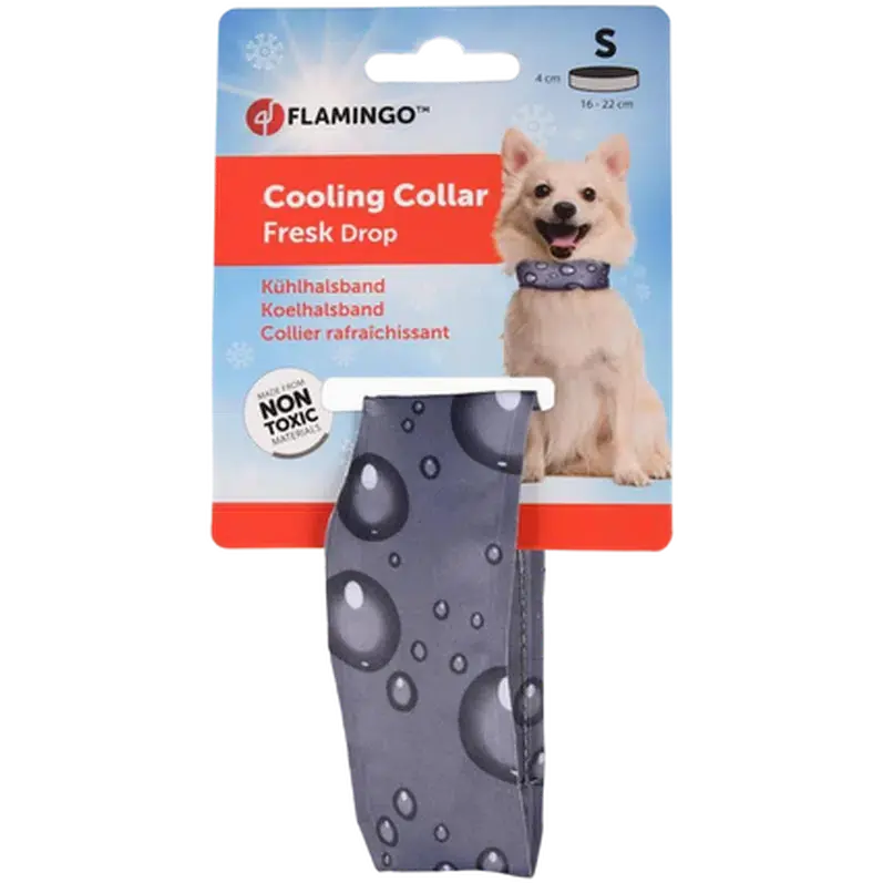 Cooling Collar Fresk Drop Gray 16-22 cm – Flamingo - Enkel retur