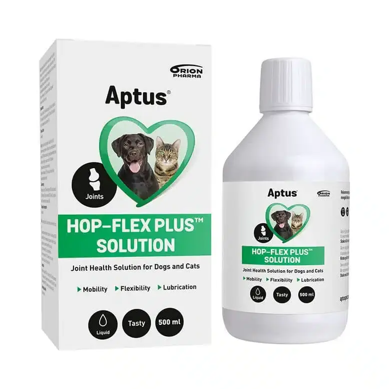 Direkt från tillverkaren | Aptus Hop-Flex Plus Lösning – 500ml, För Hundar och Katter, Smak av Kyckling