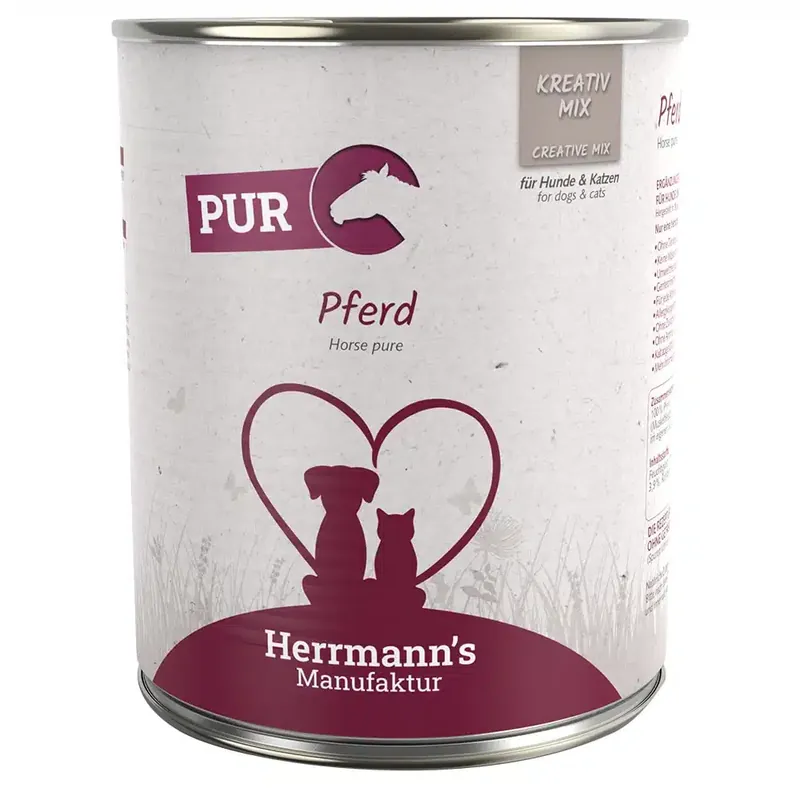 Herrmann’s Ekologisk Pure Meat 6 x 800 g – Häst - Favorit