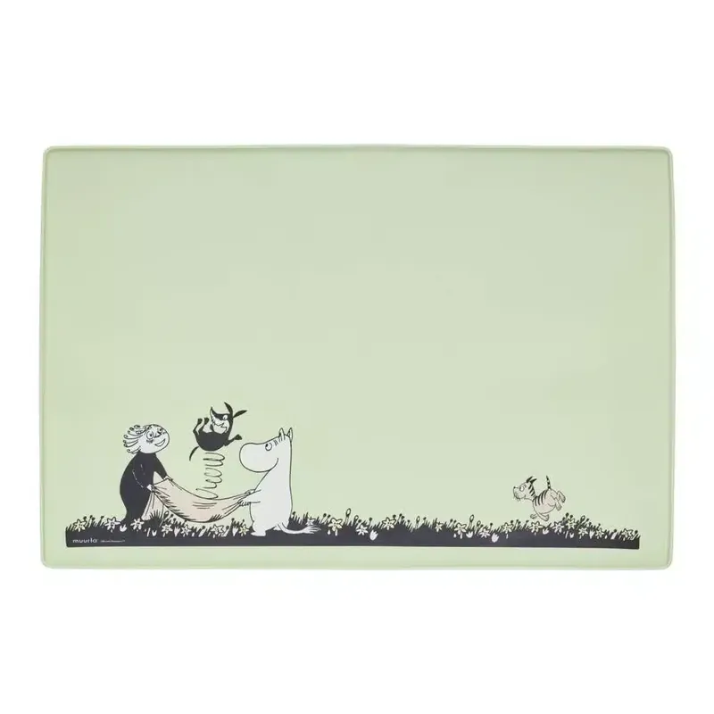 Moomin For Pets Underlägg i Silikon till Vattenskål/Matskål (60 x 40 cm Grön) | Expressfrakt