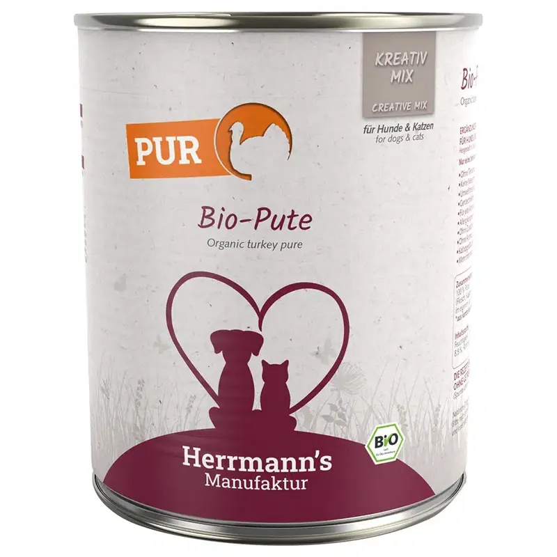 Bra pris - Herrmann’s Ekologisk Pure Meat 6 x 800 g – Ekologisk kalkon