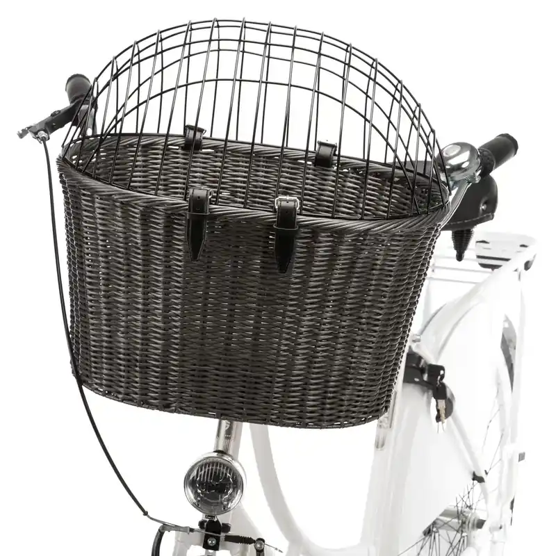 Passa på nu | Trixie Front cykelkorg av polyrotting – L 44 x B 34 x H 41 cm