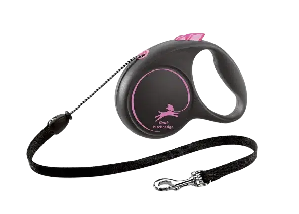 Rullkoppel Black Design Cord, 5m, M, max 20kg, Rosa – Flexi - Kampanjpris