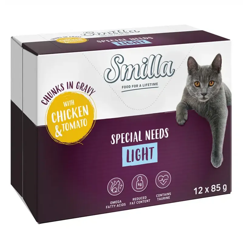 Smilla Pouch Adult Light Chunks in Sauce med grönsaker – Kyckling och tomat (12 x 85 g) | Köp nu