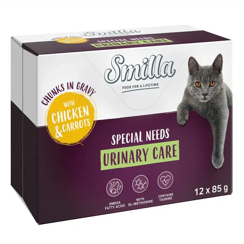 Nytt hos oss - Smilla Pouch Urinary Care Chunks in Sauce med grönsaker – Kyckling och morot (12 x 85 g)