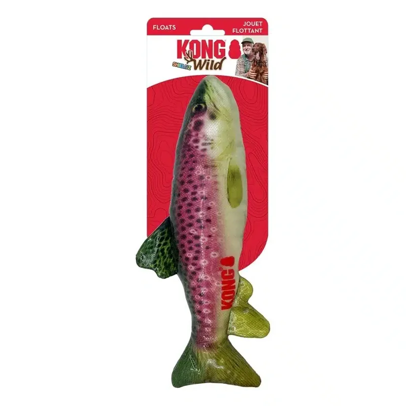 Finns tillgänglig - KONG Wild Shieldz Fisk Röd 28 cm