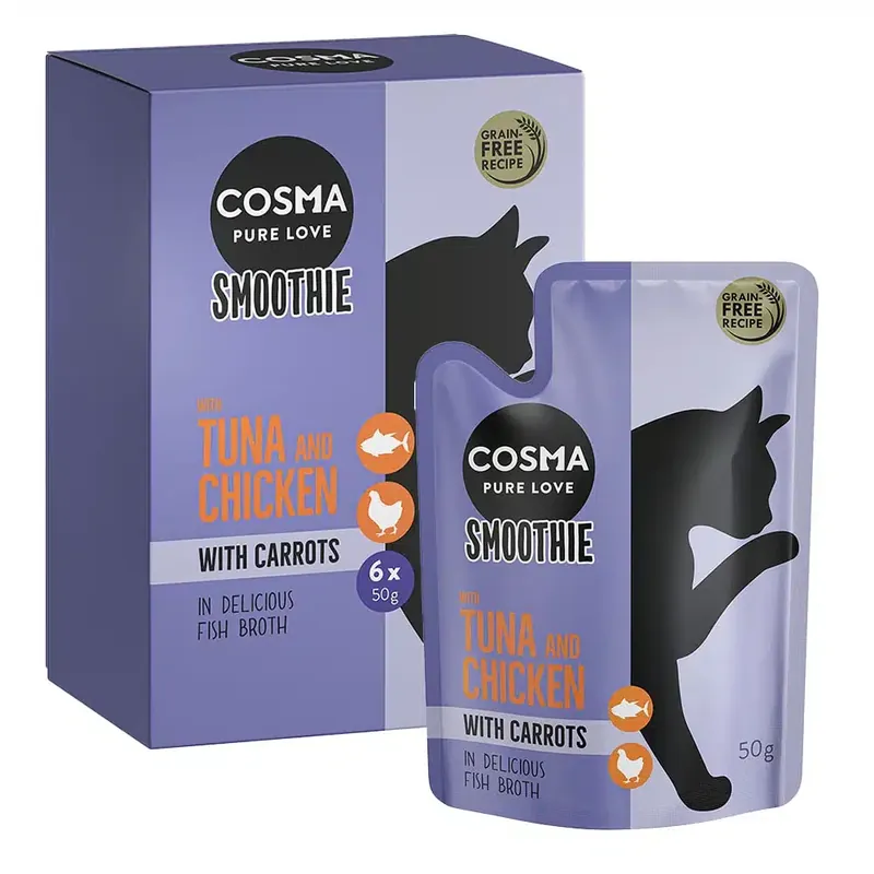 Kanonerbjudande - Cosma Smoothies – Tonfisk & kyckling med morot – 6x50g